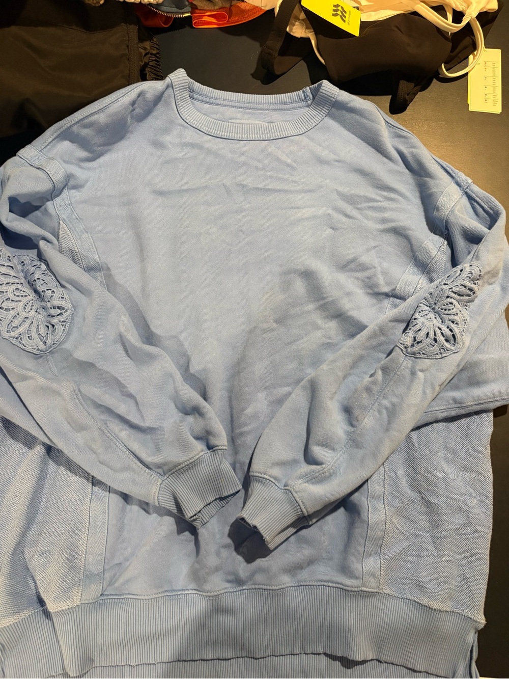 Aerie Light Blue women’s Pullover Sweatshirt with Elbow Appliqué size XS